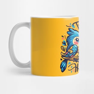 Lovebirds Whimsy: Beak-to-Beak Heart Creation Mug